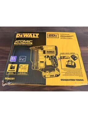 DEWALT DCN623D1 20V 23GA Pin Nailer Kit Brushless w/ Battery Charger Bag